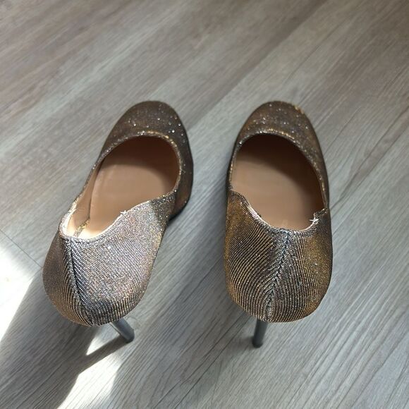 Banana Republic Womens Glitter Gold/silver Chameleon Round Toe Heels Siz… - Picture 3 of 7